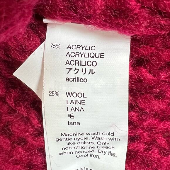 Gap Wool-blend Open Knit Cranberry Long Sleeve Sweater‎ Size Large - Picture 6 of 6